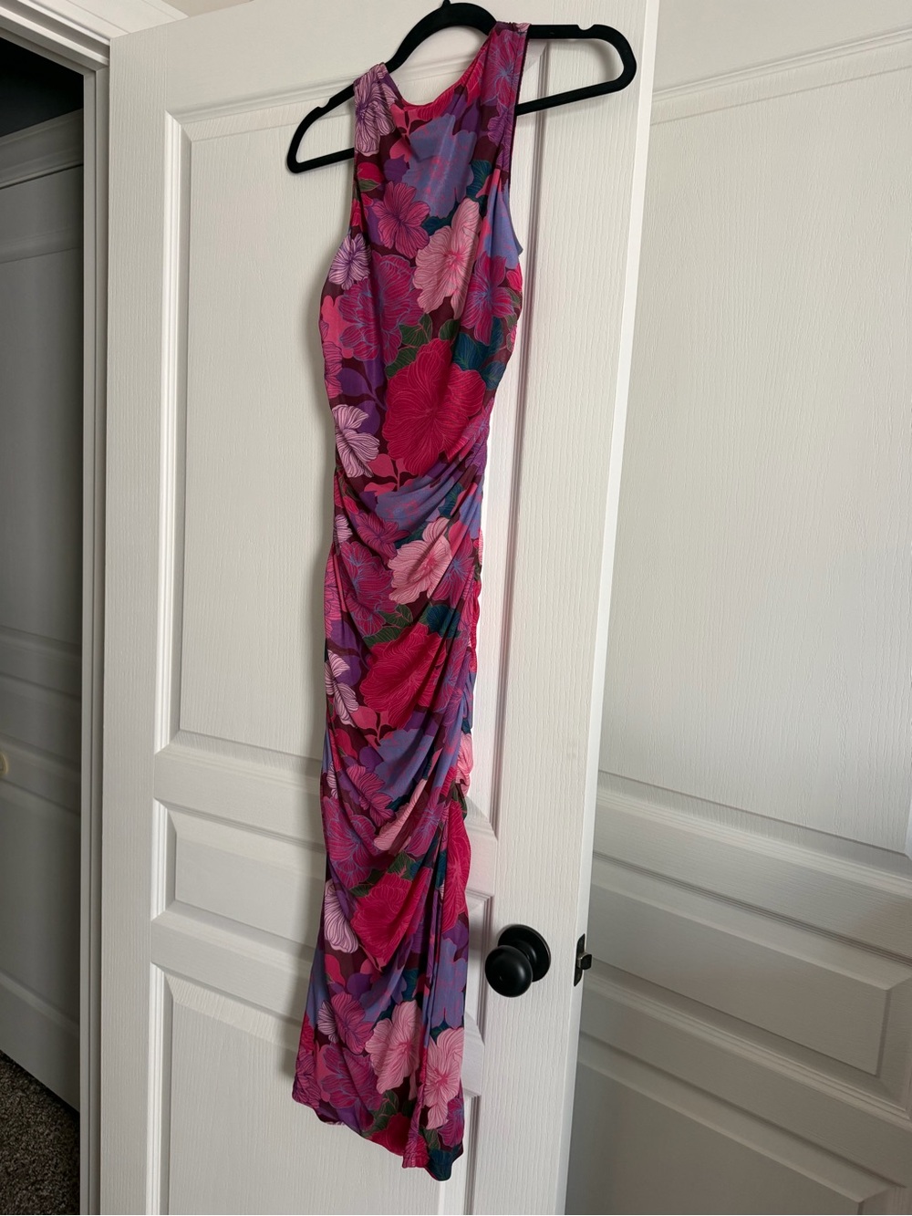 MINKPINK Pink and Purple Floral Sleeveless Maxi Dress